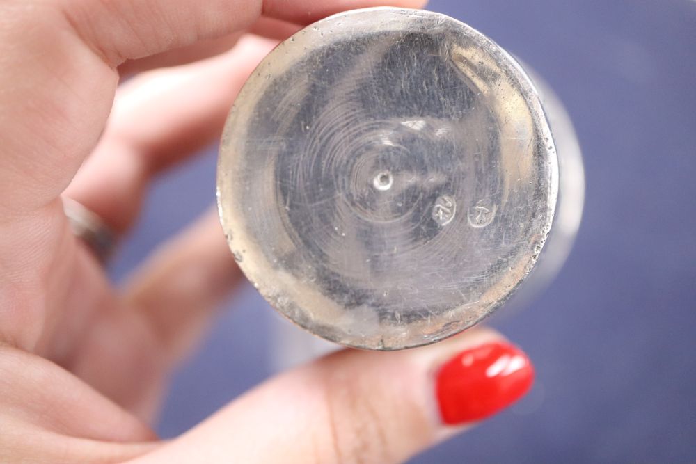 A Persian engraved white metal beaker, 71mm, 100 grams.